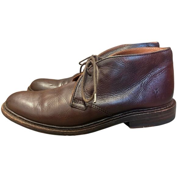 Frye Chestnut Brown Leather Chukka Boots Men’s 7D Career Preppy Office Heritage - Picture 1 of 10